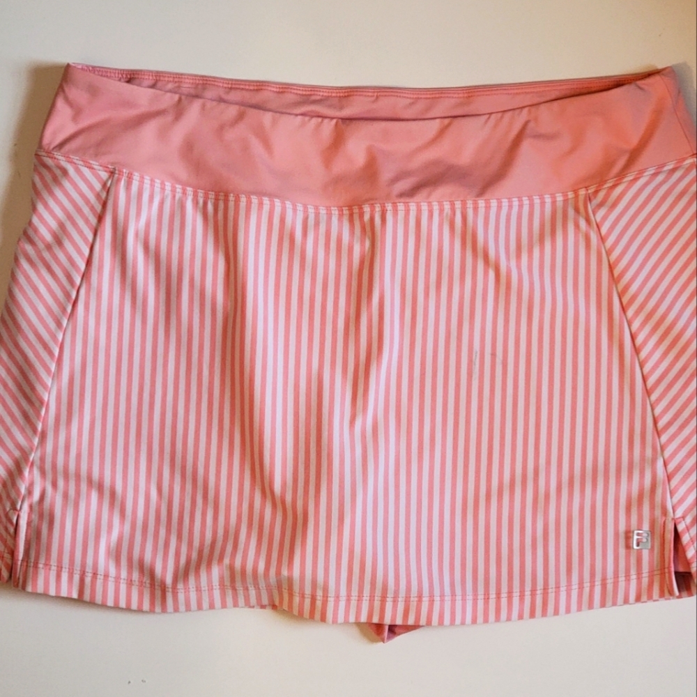 Pink and White stripe Fila tennis skirt